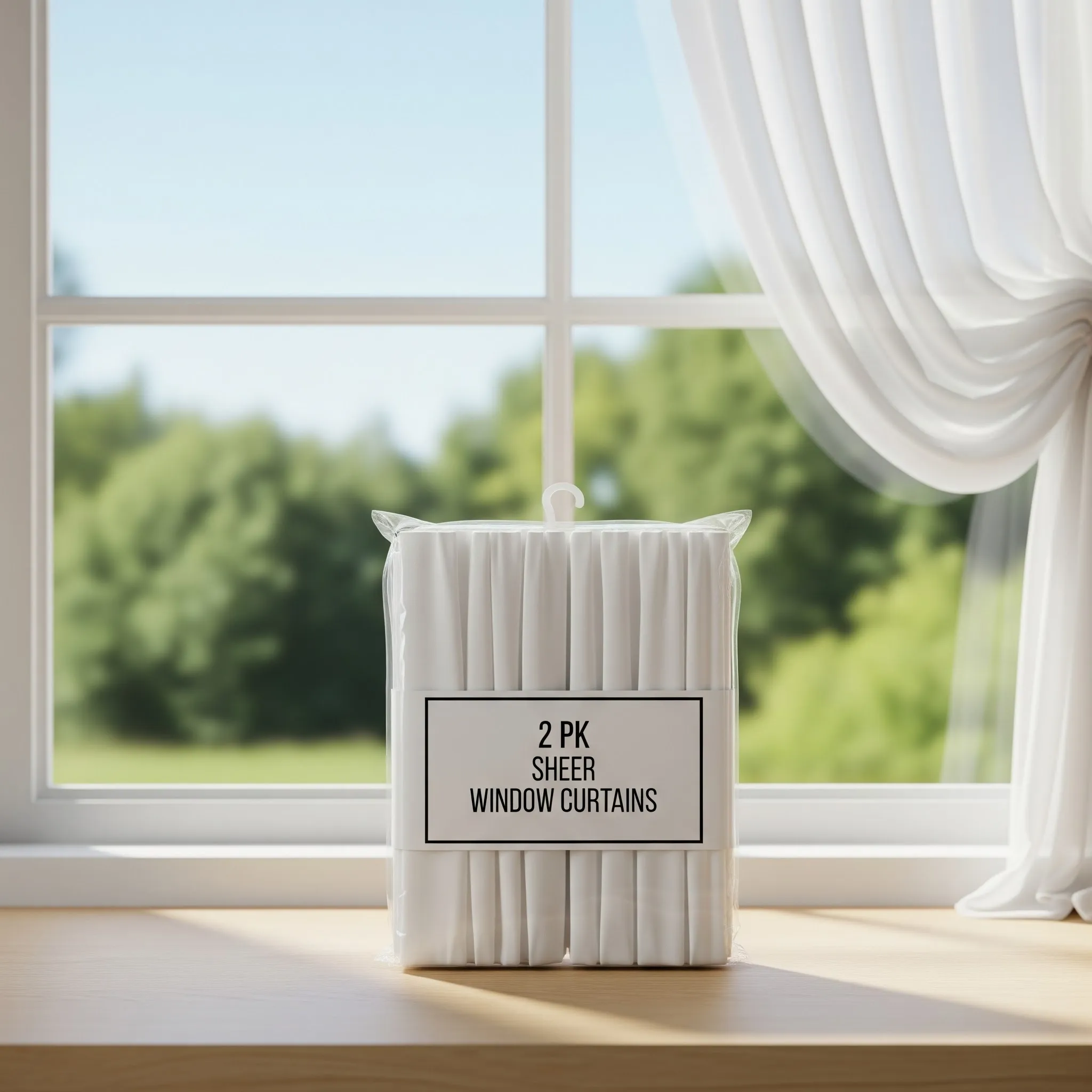 2 Pk Sheer Window Curtains 2 Pk Sheer Window Curtains