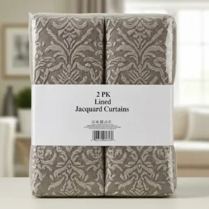 2 PK Lined Jacquard Curtains